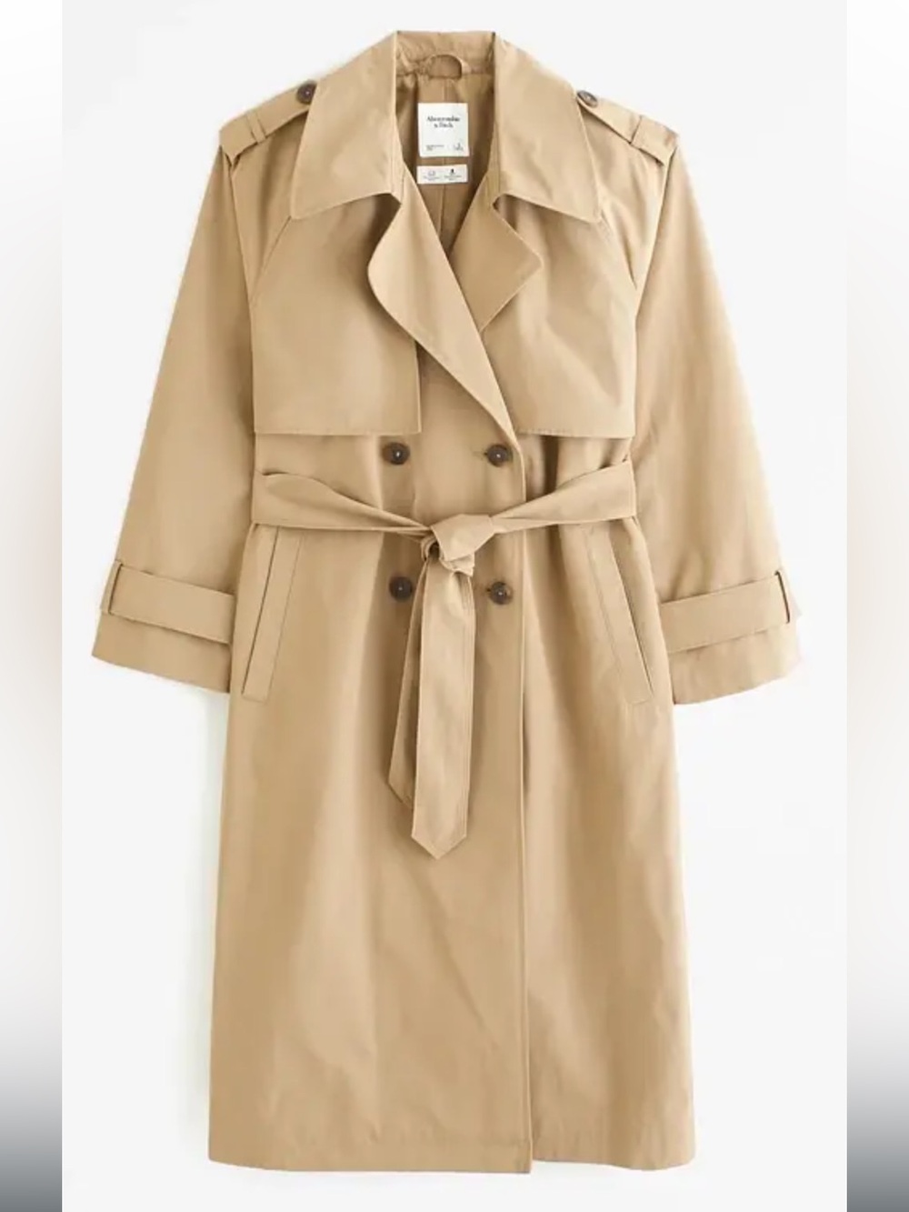 Abercrombie & Fitch Elevated Trench Coat in brown/tan, size Medium.